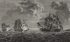 Семилетняя война. 28 февраля 1760 г. Сражение у острова Мэн между кораблями английского капитана Эллиотта и французской эскадрой. В бою французы потеряли два линейных корабля и своего знаменитого корсара Франсуа Тюро (1726-60). Лондон, 1786