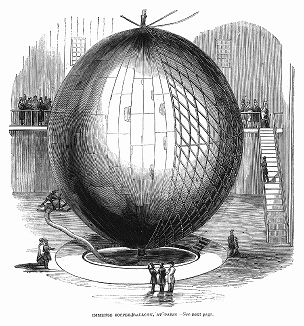 Воздушный шар из медных пластин колоссального размера, сконструированный в 1844 году французскимм инженерами (The Illustrated London News №100 от 30/03/1844 г.)