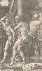 Cерия "Страсти Христовы". Бичевание Христа. Гравюра Альбрехта Дюрера, выполненная в 1512 году (Репринт 1928 года. Лейпциг)