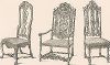 Французские стулья и кресло, XVII век. Meubles religieux et civils..., Париж, 1864-74 гг. 