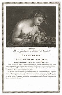 Эригона с виноградом кисти Гвидо Рени. Лист из знаменитого издания Galérie du Palais Royal..., Париж, 1786