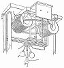 Конструкция электрического телеграфа, позволяющая передавать изображения по проводам, запатентованная в 1843 году шотландским физиком и изобретателем Александром Бэйном (1811 -- 1877 гг.) (The Illustrated London News №105 от 04/05/1844 г.)