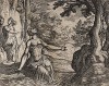 Превращение Библиды в родник. Гравировал Антонио Темпеста для своей знаменитой серии "Метаморфозы" Овидия, л.88. Амстердам, 1606