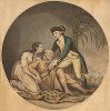 Смерть Солинсеба - иллюстрация к нравоучительным рассказам французского писателя Жан-Франсуа Мармонтеля. Гравюра Томаса Гогена по рисунку Джеймса Норткота.  