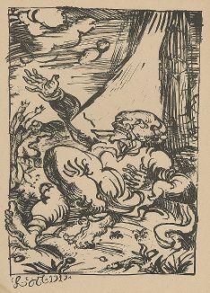 Видение апостола Павла. Литография Людвига Мейднера из издания Junge Berliner Kunst, Берлин, 1919 год. 