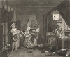 Бедствующий поэт, 1736. Единственный портрет Льюиса Теобальда (1688-1744), издателя и редактора Шекспира, автора сатирических тестов и критика Александра Поупа (тот в отместку сделал его прототипом Тиббальда в «Профанаде»). Лондон, 1838