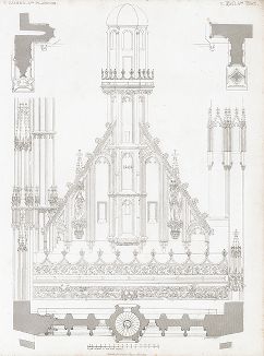 Регенсбургский собор, лист 19. Die Architectur des Mittelalters in Regensburg..., Нюрнберг, 1834-39 гг. 