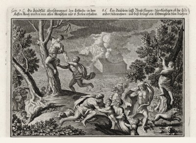 Всемирный потоп (из Biblisches Engel- und Kunstwerk -- шедевра германского барокко. Гравировал неподражаемый Иоганн Ульрих Краусс в Аугсбурге в 1700 году)