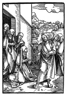 Проводы Иисуса Марией. Из Speculum Passionis. Гравировал Ганс Шауфелейн, издал Ульрих Пиндер. Нюрнберг, 1507. Репринт 1930 г.