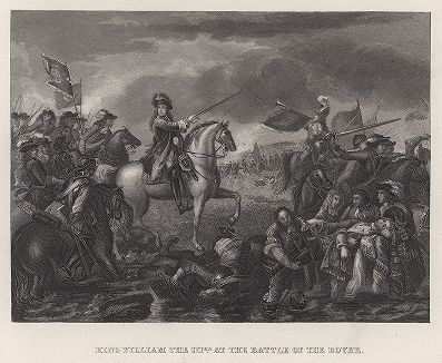 Вильгельм III Оранский во время битвы на реке Бойн 1 июля 1690 года в ходе Славной революции. 