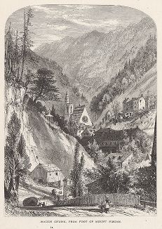 Гора Мок-Чанк, вид с горы Пизга-маунт, штат Пенсильвания. Лист из издания "Picturesque America", т.I, Нью-Йорк, 1872.