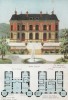Эскиз загородного дома и парка в классическом стиле эпохи Людовика XV (из популярного у парижских архитекторов 1880-х Nouvelles maisons de campagne...)