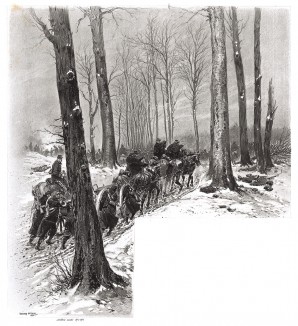 Французская горная артиллерия зимой 1871 года (из Types et uniformes. L'armée françáise par Éduard Detaille. Париж. 1889 год)