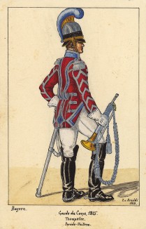 1815 г. Трубач конной гвардии королевства Бавария в парадной форме. Коллекция Роберта фон Арнольди. Германия, 1911-29