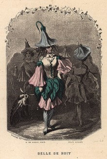 Робкая Мирабилис (колокольчик), также называемая ночной красавицей. Les Fleurs Animées par J.-J Grandville. Париж, 1847