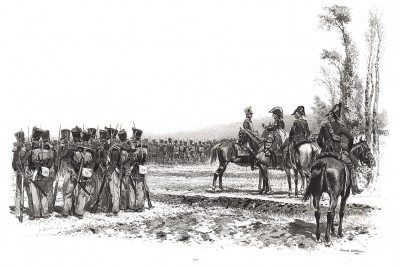 1813 год. Французы перед битвой (из Types et uniformes. L'armée françáise par Éduard Detaille. Париж. 1889 год)