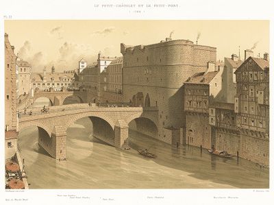 Малый Шатле и Малый мост в 1780 году. Paris à travers les âges..., Париж, 1885. 