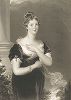 Шарлотта Августа Уэльская (1796-1817) - дочь Георга IV.  Гравюра с оригинала сэра Томаса Лоуренса. 