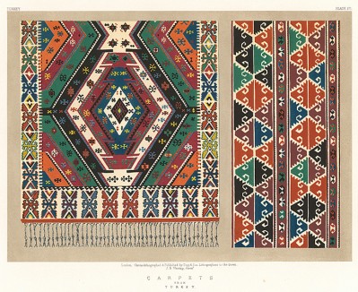 Лучшие турецкие ковры из шерсти и хлопка. Каталог Всемирной выставки в Лондоне 1862 года, т.2, л.171