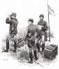 Генерал и офицеры французского генштаба на учениях в 1884 году (из Types et uniformes. L'armée françáise par Éduard Detaille. Париж. 1889 год)