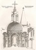 Часовня замка Анэ. Вид в разрезе. Androuet du Cerceau. Les plus excellents bâtiments de France. Париж, 1579. Репринт 1870 г.