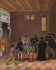 Король Франциии Генрих II (1519-1559) обсуждает государственные вопросы в зале Коллегии (из Les arts somptuaires... Париж. 1858 год)