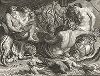 Четыре части света (Четыре реки) Питера Пауля Рубенса. Лист из знаменитого издания Galérie du Palais Royal..., Париж, 1808