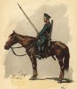 Казак гвардейского атаманского полка (из альбома литографий Armée française et armée russe, изданного в Париже в 1888 году)