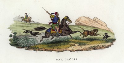 Охота на тигра в Алжире (иллюстрация к L'Africa francese... - хронике французских колониальных захватов в Северной Африке, изданной во Флоренции в 1846 году)