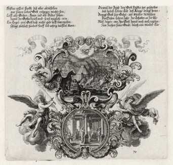 Ангел Господень поражает за одну ночь 185 тысяч воинов в стане ассирийцев (из Biblisches Engel- und Kunstwerk -- шедевра германского барокко. Гравировал неподражаемый Иоганн Ульрих Краусс в Аугсбурге в 1700 году)