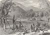Переправа на реке Френч-Броад-ривер, штат Северная Каролина. Лист из издания "Picturesque America", т.I, Нью-Йорк, 1872.