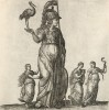 Гигея -- древнегреческая богиня здоровья (лист 1 иллюстраций к известной работе Medicorum philosophorumque icones ex bibliotheca Johannis Sambuci, изданной в Антверпене в 1603 году)