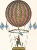 Париж, 1817 г. Француз Марг, сидя на белом олене Коко, поднимается на воздушном шаре с газона парка Тиволи. Из альбома Balloons, выполненного по старинным гравюрам, посвящённым истории воздухоплавания. Лондон, 1956