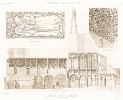 Церковь Сен-Пьер-е-Сен-Поль де Гелардон (XI и XVI века), лист 2. Archives de la Commission des monuments historiques, т.3, Париж, 1898-1903. 