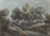 Пейзаж с крестьянами, возвращающимися с работ. Гравюра с рисунка знаменитого английского пейзажиста Томаса Гейнсборо из коллекции Дж. Хибберта. A Collection of Prints ...of Tho. Gainsborough, Лондон, 1819. 