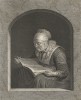 Читательница. La liseuse. Гравировал Иоганн Георг Вилль  с живописного оригинала Герарда Доу. Париж, 1762