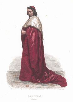 Римский кардинал. Лист из серии Musée Cosmopolite; Musée de Costumes, Париж, 1850-63