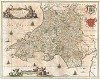 Карта княжества Уэльс и графств, его составляющих. Principatus Wallie pars australis vulgo South Wales. Составил Ян Янсониус. Амстердам, 1646