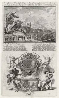 1. Разрушение стен Иерихона 2. Взятие Иерихона (из Biblisches Engel- und Kunstwerk -- шедевра германского барокко. Гравировал неподражаемый Иоганн Ульрих Краусс в Аугсбурге в 1700 году)