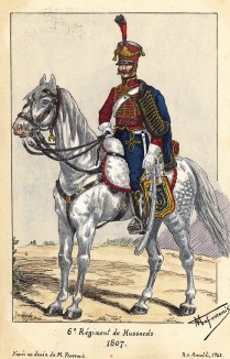 1807 г. Кавалерист 6-го гусарского полка французской армии. Коллекция Роберта фон Арнольди. Германия, 1911-29