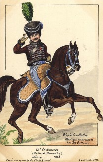 1813 г. Офицер 13-го гусарского полка французской армии. Коллекция Роберта фон Арнольди. Германия, 1911-29