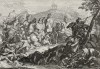Сражение израильтян с амалекитянами (из Biblisches Engel- und Kunstwerk -- шедевра германского барокко. Гравировал неподражаемый Иоганн Ульрих Краусс в Аугсбурге в 1700 году)