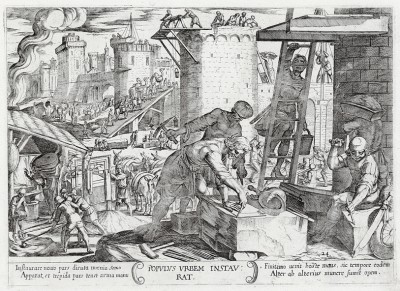 Народ восстанавливает город (из работы Testamento vecchio (лат.), изданной в Риме в 1660 году)