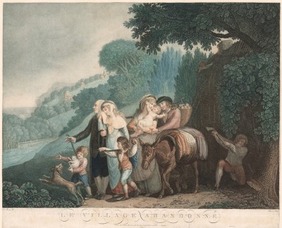 Покинутая деревня. Гравюра Александра Шапонье по оригиналу Джона Киза Шервина, 1798 год.