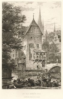 Старая немецкая мельница. Лист из серии "Галерея офортов". Лондон, 1880-е