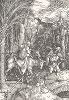 Бегство в Египет. Ксилография, выполненная по гравюре Альбрехта Дюрера 1504 года из издания "Albrecht Dürer. Sein Leben und einer Auswahl seiner Werke", Мюнхен, 1910 год
