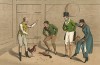 Петушиные бои в Великобритании начала XIX века, сцена 2: победитель и побеждённый. The National Sports of Great Britain by Henry Alken. Лондон, 1903