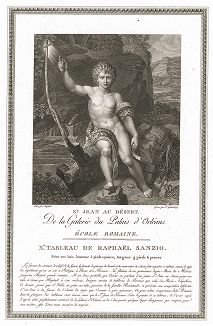 Иоанн Креститель кисти Рафаэля. Лист из знаменитого издания Galérie du Palais Royal..., Париж, 1786
