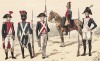 Солдаты Полицейского легиона (1795 год) и национальные гвардейцы (1814 год). Ville de Paris. Histoire des gardiens de la paix. Париж, 1896