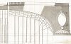 Секция центральной арки и принцип каменной кладки моста, который предлагается возвести через Темзу от дока Сент-Сэйвур на южном берегу Темзы в район Олд Сван на северном. 